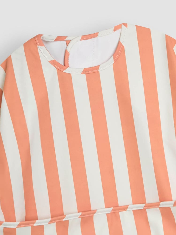 JoJo Maman Bébé Orange Stripe Sleeved Bib - Image 4 of 5