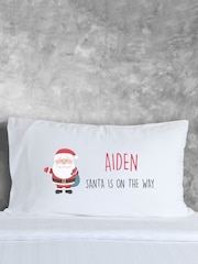 100% Cotton Personalised Santa In On His Way Christmas  Pillowcase by Loveabode - Image 3 of 4