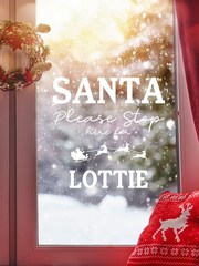 Personalised Christmas Santa Stop Here Vinyl Window Sticker by Loveabode - Image 4 of 4