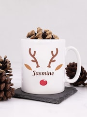 Personalised Reindeer Face Christmas Mug by Loveabode - Image 2 of 4
