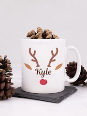 Personalised Reindeer Face Christmas Mug by Loveabode - Image 3 of 4