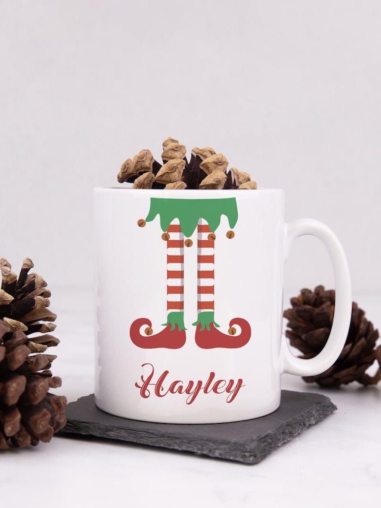 Personalised Elf Legs Christmas  Mug by Loveabode - Image 2 of 4