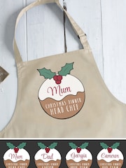 100% Cotton Personlaised Xmas Pudding Christmas Apron by Loveabode - Image 1 of 4