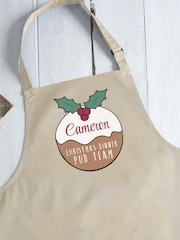 100% Cotton Personlaised Xmas Pudding Christmas Apron by Loveabode - Image 4 of 4