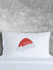 100% Cotton Personalised Santa Hat Christmas Pillowcase by Loveabode - Image 1 of 4