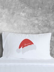 100% Cotton Personalised Santa Hat Christmas Pillowcase by Loveabode - Image 3 of 4