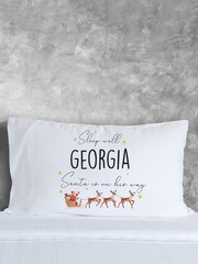 100% Cotton Personalised Santa Sleigh Christmas Pillowcase by Loveabode - Image 4 of 4