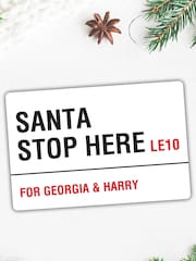 Personalised ChristmasSanta Stop Here Sign by Loveabode - Image 1 of 4