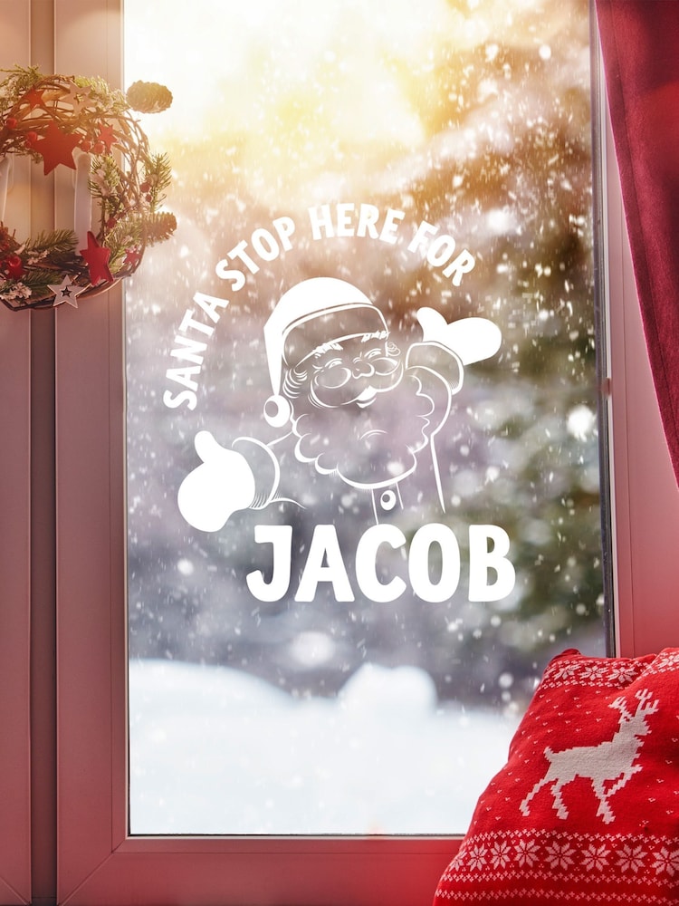 Personalised Christmas Santa Image Window Sticker by Loveabode - Image 1 of 4