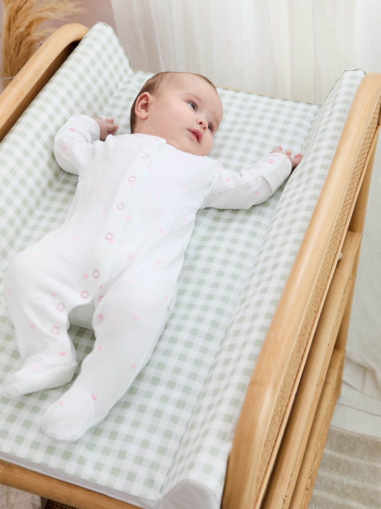 JoJo Maman Bébé Green Gingham Side Support Changing Mat - Image 1 of 5 JoJo Maman Bébé Green Gingham Side Support Changing Mat - Image 1 of 5