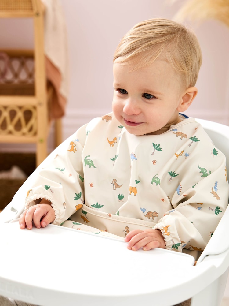 JoJo Maman Bébé Neutral Dino Sleeved Bib - Image 1 of 5