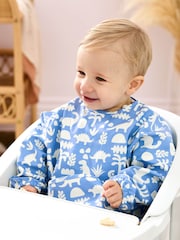 JoJo Maman Bébé Blue Dino Sleeved Bib - Image 3 of 5