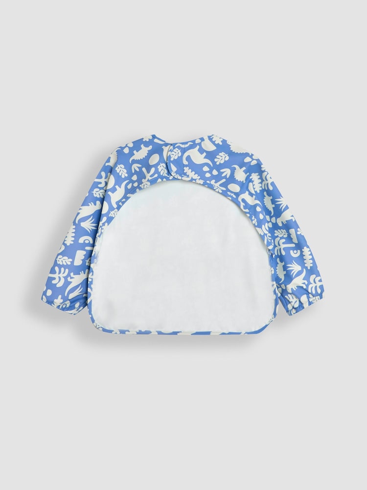 JoJo Maman Bébé Blue Dino Sleeved Bib - Image 5 of 5