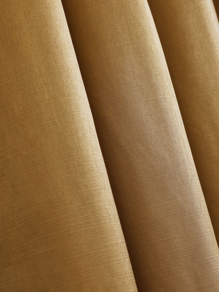Gold Faux Silk Eyelet Lined Curtains - Image 5 of 5