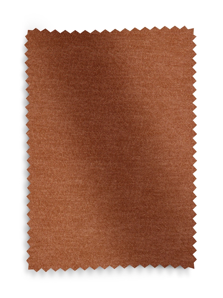 Rust Brown Textured Embossed Faux Suede Lined Eyelet Curtains - Image 6 of 6