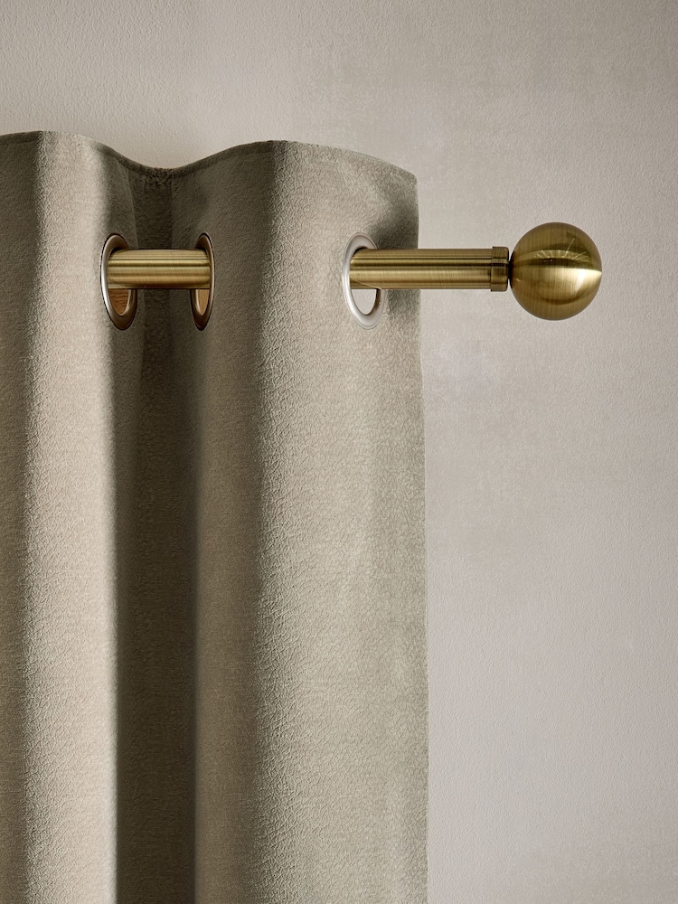 Natural Textured Plush Eyelet Lined Curtains - Image 1 of 5 Natural Textured Plush Eyelet Lined Curtains - Image 1 of 5