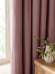 Pink Mauve Blackout/Thermal Cotton Eyelet Curtains - Image 6 of 9