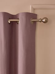 Pink Mauve Blackout/Thermal Cotton Eyelet Curtains - Image 7 of 9
