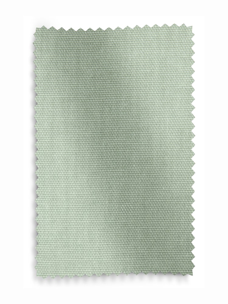 Green Pale Sage Blackout/Thermal Cotton Eyelet Curtains - Image 9 of 9