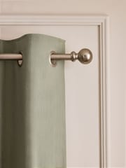 Green Olive Blackout/Thermal Cotton Eyelet Curtains - Image 7 of 8