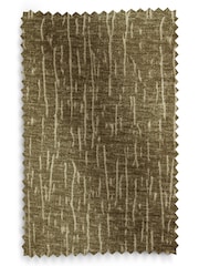 Green Olive Heavyweight Chenille Eyelet Lined Curtains - Image 5 of 5