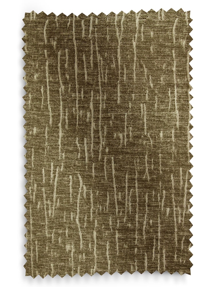 Green Olive Heavyweight Chenille Eyelet Lined Curtains - Image 5 of 5