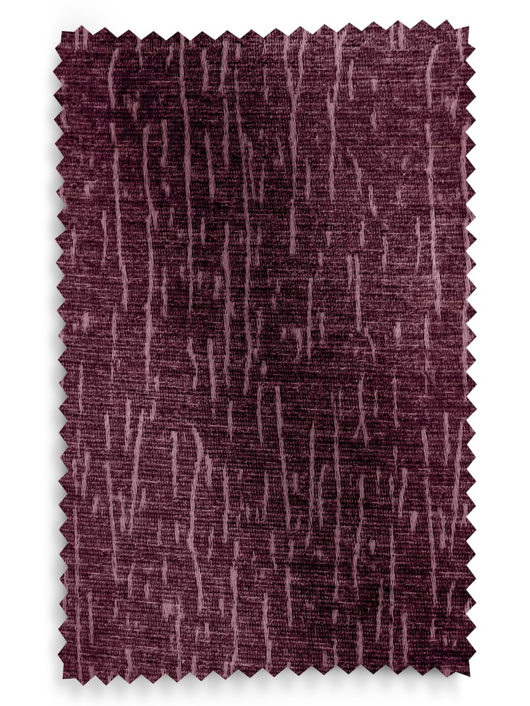 Purple Dark Heavyweight Chenille Eyelet Lined Curtains - Image 5 of 5