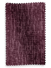Purple Dark Heavyweight Chenille Eyelet Lined Curtains - Image 7 of 7