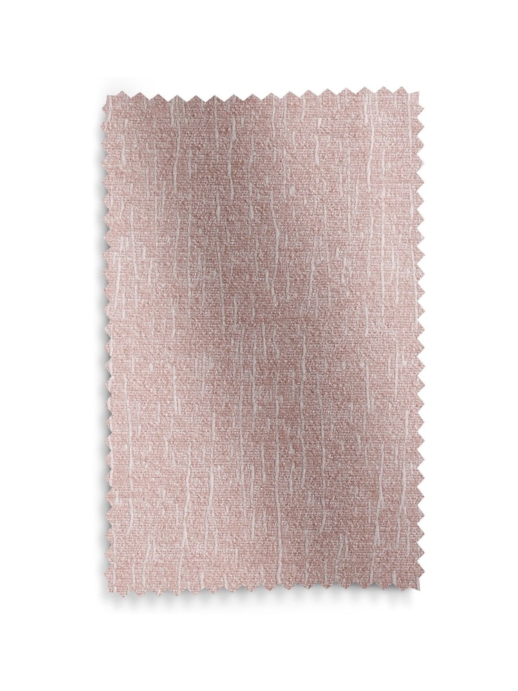 Pink Light Heavyweight Chenille Eyelet Lined Curtains - Image 7 of 7