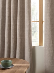 Natural Feather Heavyweight Chenille Eyelet Lined Curtains - Image 6 of 8
