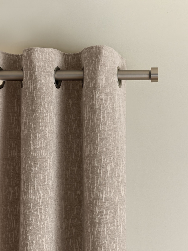 Natural Feather Heavyweight Chenille Eyelet Lined Curtains - Image 7 of 8