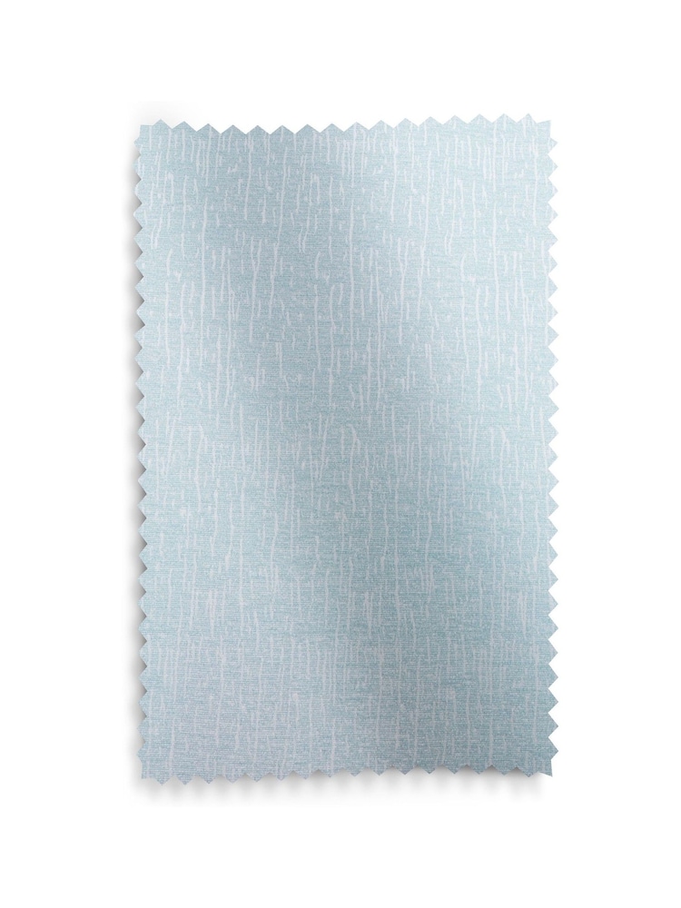 Blue Light Heavyweight Chenille Eyelet Lined Curtains - Image 7 of 7