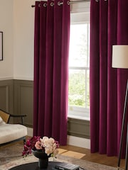 Pink Berry Matte Velvet Blackout/Thermal Curtains - Image 1 of 4