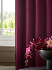 Pink Berry Matte Velvet Blackout/Thermal Curtains - Image 3 of 4