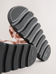 Baker by Ted Baker Rose Gold Chunky Fisherman Sandals With Bow - Image 3 of 5