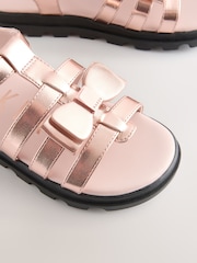 Baker by Ted Baker Rose Gold Chunky Fisherman Sandals With Bow - Image 5 of 5