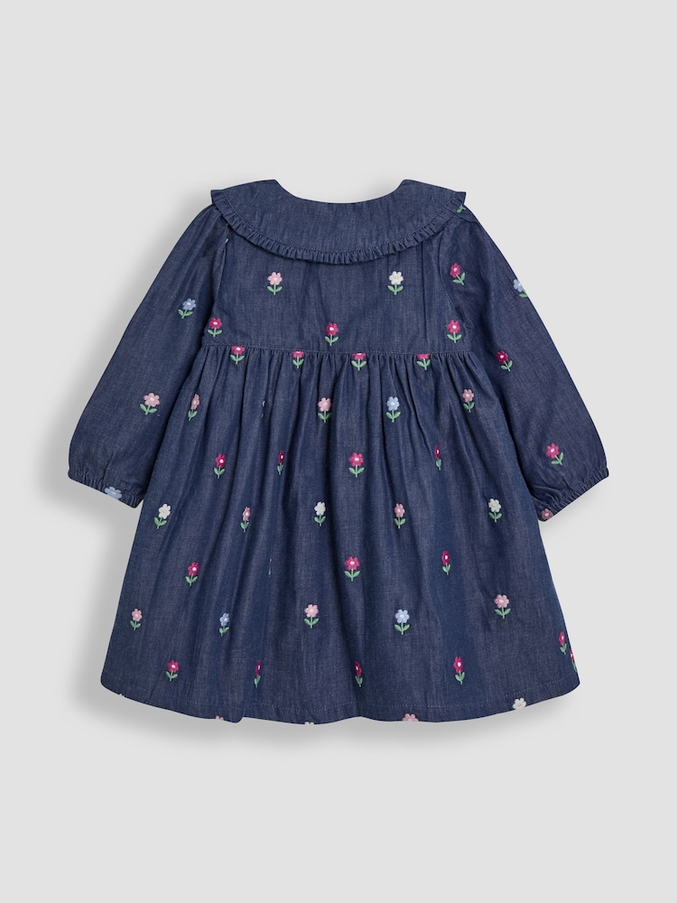JoJo Maman Bébé Embroidered Button Through Dress - Imagen 2 de 3