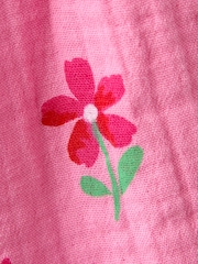 JoJo Maman Bébé Pink Floral Puff Sleeve Dress - Image 3 of 3