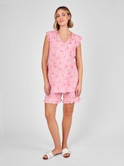 JoJo Maman Bébé Floral Patterned Frill Sleeve Maternity Blouse - Image 3 of 4