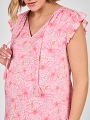 JoJo Maman Bébé Floral Patterned Frill Sleeve Maternity Blouse - Image 4 of 4
