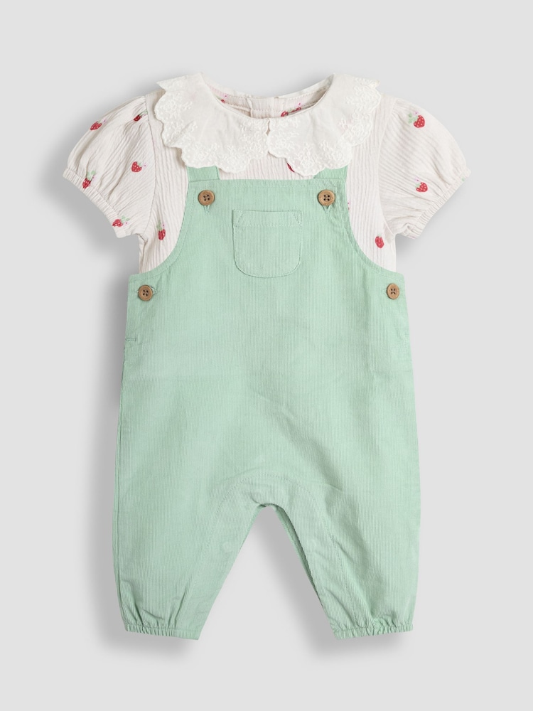 Jojo Maman Bébé Green Dungaree Set - Image 1 of 5