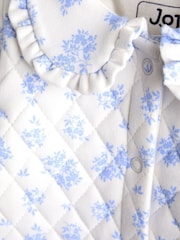 JoJo Maman Bébé Ecru Floral Print Quilted Sleepsuit - Image 3 of 4