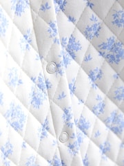JoJo Maman Bébé Ecru Floral Print Quilted Sleepsuit - Image 4 of 4