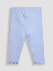 JoJo Maman Bébé Blue Ditsy Floral Organic Cotton 2-Piece Floral Sweatshirt & Leggings Set - Image 5 of 6
