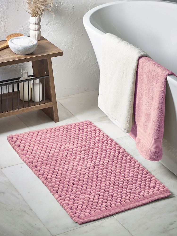 Dusky Pink Giant Bath Bobble Mat - Image 1 of 4