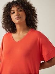 Vermelho - Camiseta Evans V-Neck modal - Imagem 4 de 5