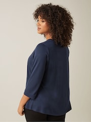 Evans Blue 3/4 Sleeve V-Neck Modal T-Shirt - Image 3 of 5