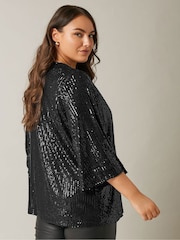 Evans Gold Sequin Kimono - Image 3 of 5