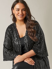 Evans Gold Sequin Kimono - Image 4 of 5