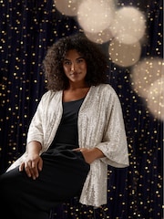 Evans Gold Sequin Kimono - Image 3 of 5